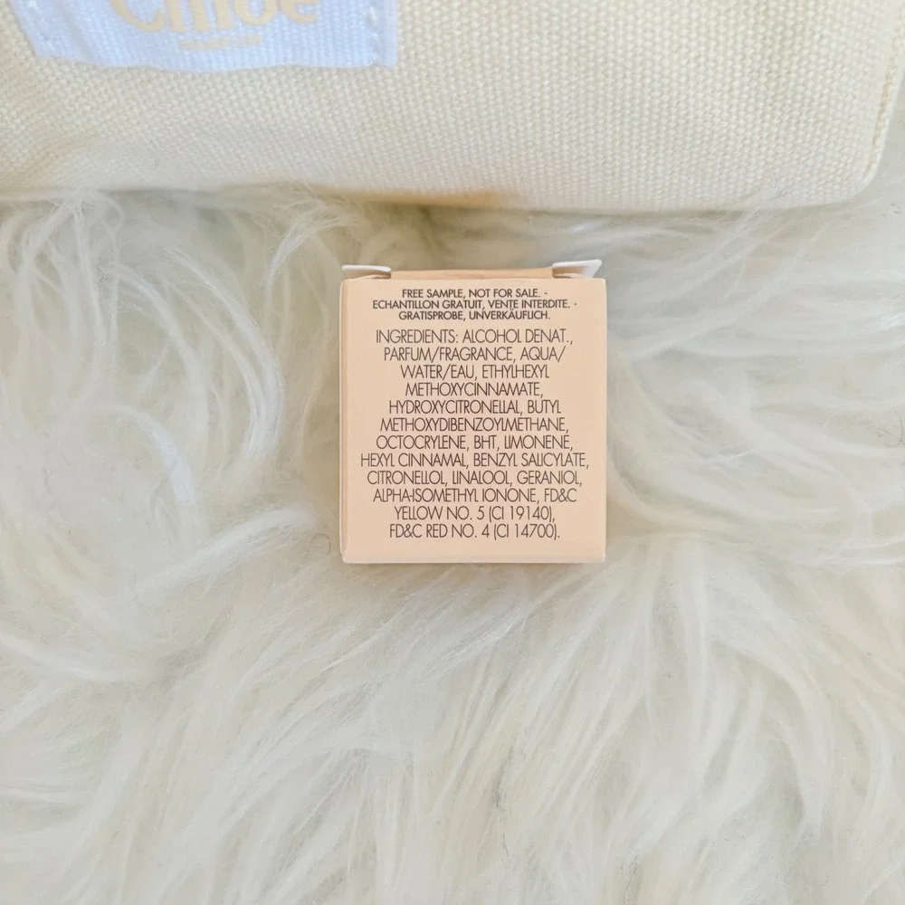 Chloe Parfums Cream Canvas Cosmetic Bag and 5ml Mini Eau de Parfum Set